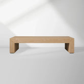 Sullivan Wood Waterfall Coffee Table Rectangle Rural Cocktail Table Oak Wood Center Tea Table