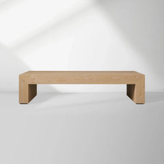 Sullivan Wood Waterfall Coffee Table Rectangle Rural Cocktail Table Oak Wood Center Tea Table