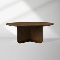 Felton Oak Wood Round Coffee Table Wood Center Tea Table Minimalist Rural Cocktail Table