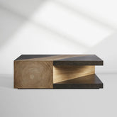 Almeria Guanacaste Wood Coffee Table Modern Rustic Cocktail Table Rectangular Sofa Center Tea Table