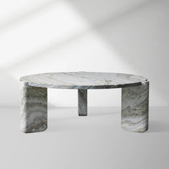 Lonelle Solid Natural Stone Coffee Table Modern Cocktail Table Living Room Center Tea Table