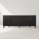 Danny Marble Top Sideboard Oak Wood Buffet Buffet Table Cabinet Country Entryways TV Cabinet