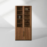 Piermont Glass Door Display Storage Cabinet Bookcase Wood Tall Curio Cabinet Dining side China Cabinet