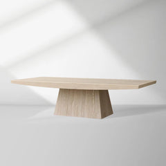 Ilaria Light Travertine Coffee Table Italian Stone Pedestal Center Tea Table Living Room Cocktail Table