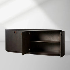 Bexler Natural Wood Sideboard Buffet Table Living Room Entryways Cabinet