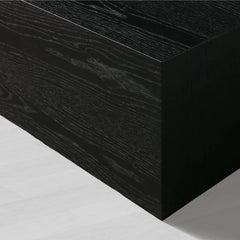 Sullivan Rectangular Oak Coffee Table Black Plinth Base Cocktail Table Wood Living Room Center Tea Table