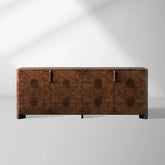 Morley Walnut Burl Sideboard Wood Buffet Table Cabinet Living Room Entryways TV Cabinet