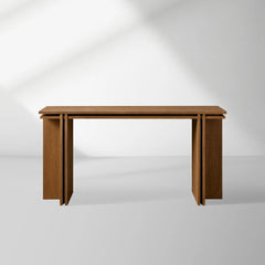 Eaves Layered Oak Entrance Console Table Mdernity Wood Entryways Wallway Table