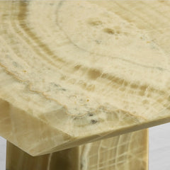 Zyra Solid Green Onyx Dining Table Solid Stone Dining Table