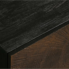 Theota Teak Sideboard Sunburst Pattern Buffet Table Wood Living Room Entryways Cabinet