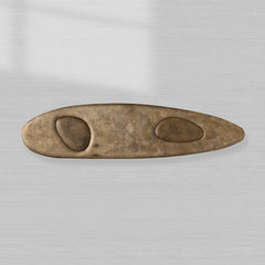 Sucurro Spalted Primavera Wood Console Entryways Table Oxidized Aluminum Top Entrance Wallway Table