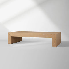 Sullivan Wood Waterfall Coffee Table Rectangle Rural Cocktail Table Oak Wood Center Tea Table