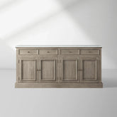 Kensington Marble Top Sideboard Pine Buffet Storage Cabinet Wood Living Room Cabinet