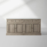 Kensington Marble Top Sideboard Pine Buffet Storage Cabinet Wood Living Room Cabinet