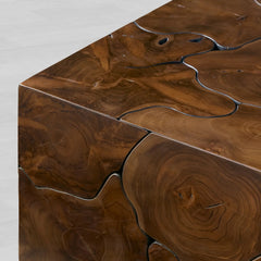 Kalmar Teak Wood Coffee Table Living Room Rectangle Center Tea Table Unique Cocktail Table