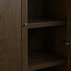 Nason Modular Oak Tall Display Cabinet Modern Living Room Large lockers