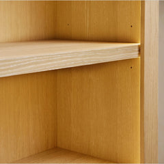 Nason Modular Bookcase Oak Wood Tall Display Cabinets with LED Lighting