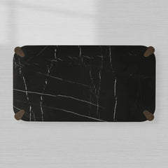 Pyet Marble Coffee Table Oak Wood Base Cocktail Table Elegance Living Room Center Tea Table