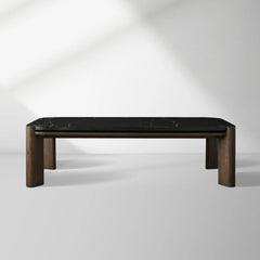 Pyet Marble Coffee Table Oak Wood Base Cocktail Table Elegance Living Room Center Tea Table