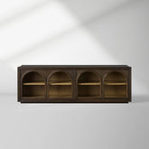 Hattie TV Stand Cabinet Oak Media Console Wood Sideboard Modern television Storage Side Unit