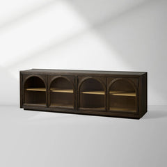 Hattie TV Stand Cabinet Oak Media Console Wood Sideboard Modern television Storage Side Unit