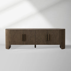 Astor Entryways Storage Sideboard Marble top Cabinet Oak Wood TV Stand Unit