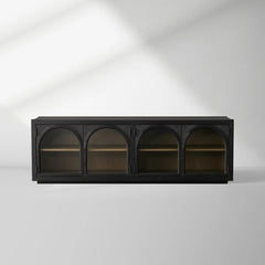 Hattie TV Stand Cabinet Oak Media Console Wood Sideboard Modern television Storage Side Unit