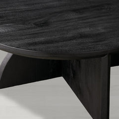 Calderone Round Coffee Table Mango Wood Cocktail Table Modern Sofa Center Tea Table