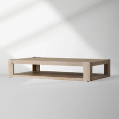 Devon Parson-Style Coffee Table Natural Oak Wood Living Room Center Tea Table Rectangular Cocktail Table