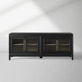 Rowan Wood TV Stand Unit Sideboard with Reeded Glass Doors Entrance Cabinet Media Console