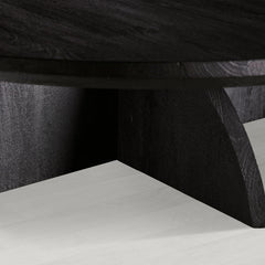 Calderone Round Coffee Table Mango Wood Cocktail Table Modern Sofa Center Tea Table