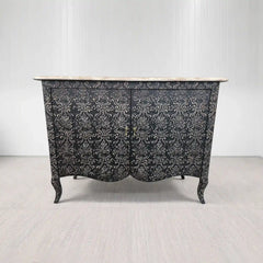 Amalfi Hand-Painted Sideboards Buffet Cabinet Wood Distressed Storage Cabinet