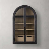 Hattie Medi Century Style Wall Mounted Storage Cabinet Wood Arched Drawers Cabinet
