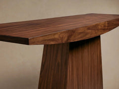 Ilaria Walnut Wood Entryway Console Table Elegant Hallway Entrance Table