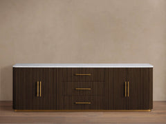 Finnley Plinth Sideboard with Carrara Marble Top Buffet Cabinet