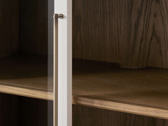 Rowan Modular Wood Tall Display Cabinet With Glass Doors