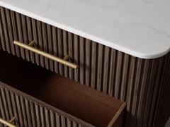 Finnley Closed Nightstand Solid Wood 2 Drawer Bedside Table with Modern Bedroom