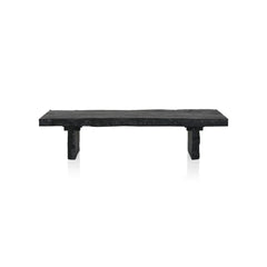 Nobu Wood Rectangular Coffee Table Sofa Center Tea Table Burnt Noir Finish
