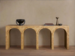 Hattie Wood Console Entryway Table Arch Design Hallway Entrance Table