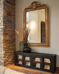 Bodhi Oak Media Console Wood TV Stand Side Cabinet Rustic Television Storage Unit Sideboard