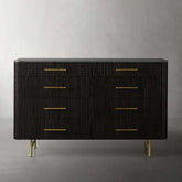 Finnley Wood Eight-Drawer Dresser with Marble or Bluestone Top Rural Chest Of 8 Drawers Cabinet