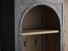 Hattie Oak Wood Entryway Cabinet Storage Tall Cabinet With Hooks