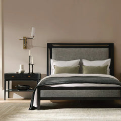 Brock Nightstand Mid-Century Modern Bedside Table Ash Night Side Storage Cabinet