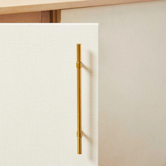 74" Oak Sideboard, Cerused Brass Linen Door Credenza