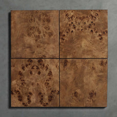 Corey Closed Nightstand Bedside Table with Mappa Burl Wood 2 Drawers