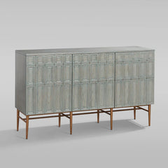 Verdin 3-Door Sideboards Wood Living Room Entrance Storage Cabinets With Steel Base