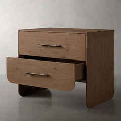 Felton Closed Nightstand Wood Bedside Table with Soft-Close Drawers