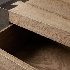 Telluride Closed Mexican Oak Nightstand Wood Night Side Table With Two Drawers