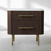 Finnley Closed Nightstand Solid Wood 2 Drawer Bedside Table with Modern Bedroom