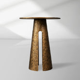 Sculptural Antique Brass Side Table